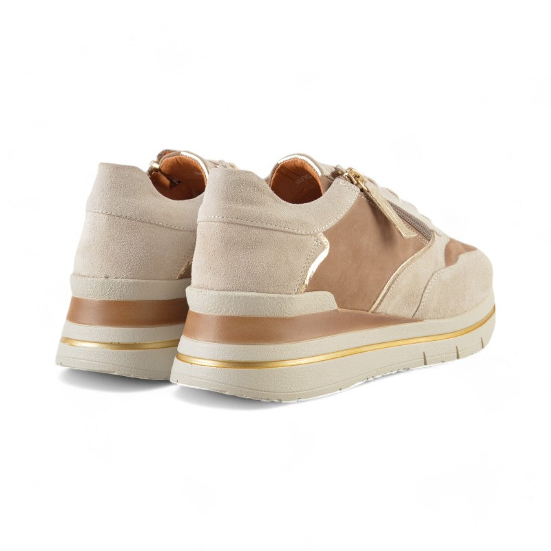 SNEAKER CUÑA CREMALLERA BEIGE SS24-11