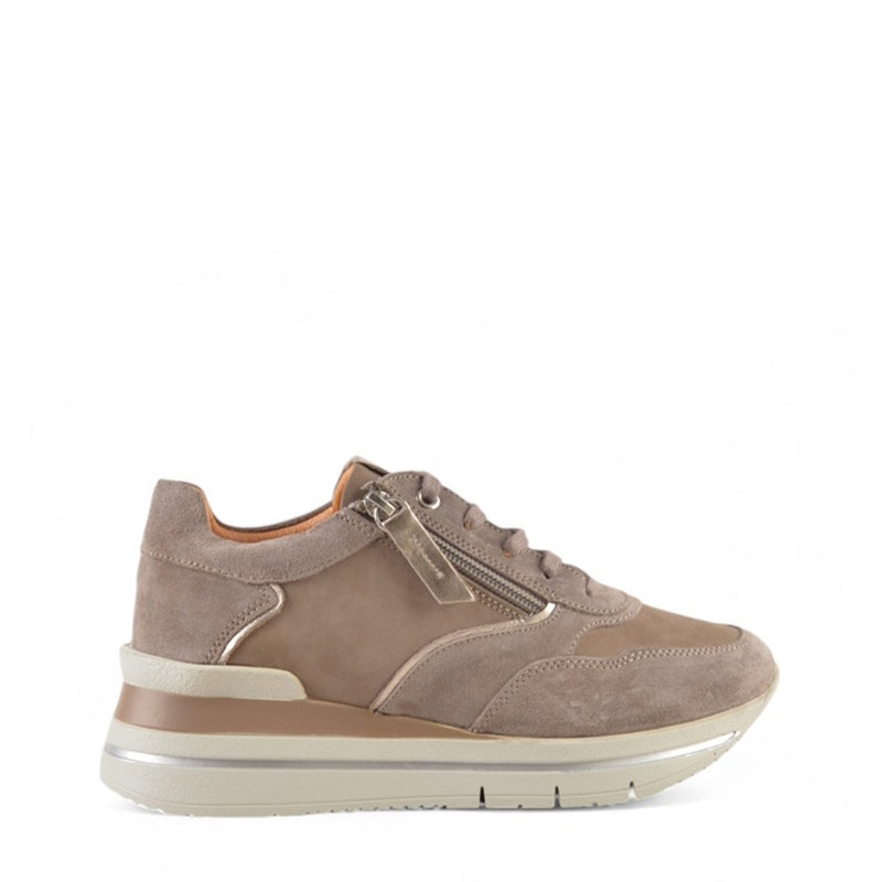 SNEAKER CUÑA CREMALLERA TAUPE SS24-11