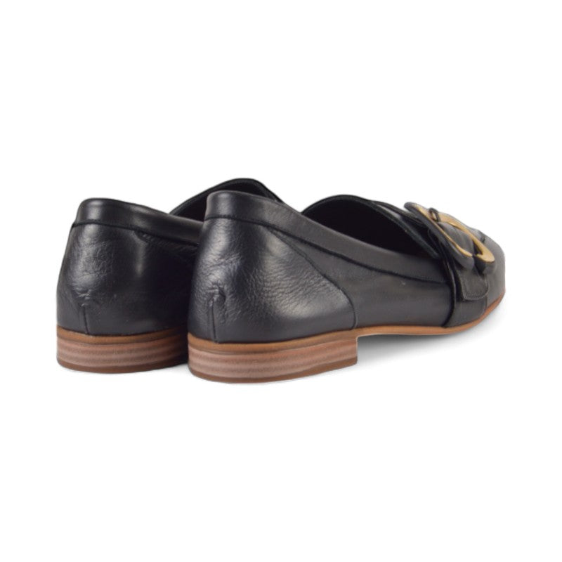 MOCASIN PIEL HEBILLA NEGRO 24655