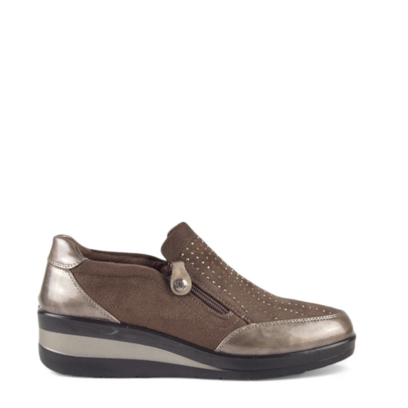 CASUAL STRASS CREMALLERA TAUPE AMD25337