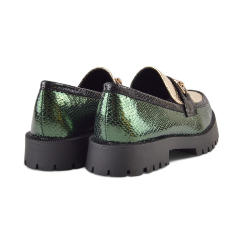 MOCASIN SNAKE VERDE ORO 459H771