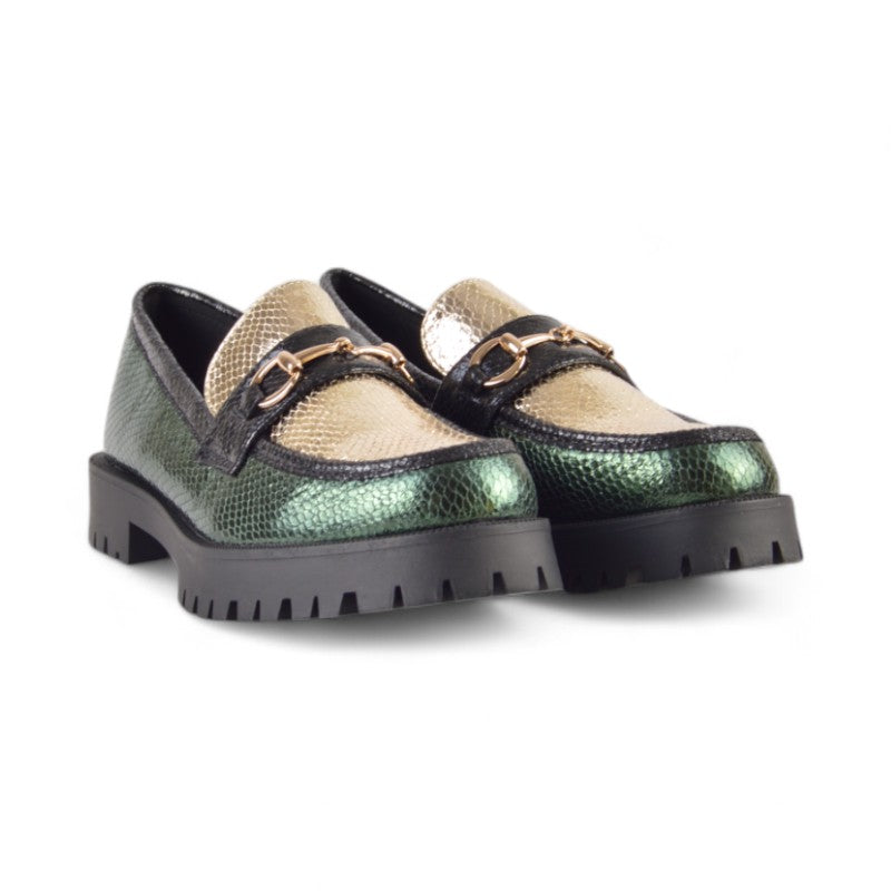 MOCASIN SNAKE VERDE ORO 459H771