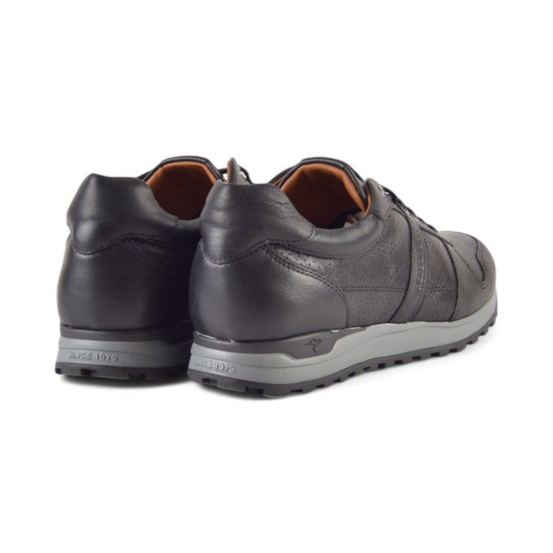 SNEAKER CORDON PIEL NEGRO 641