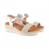 SANDALIA PALA TRENZA VELCRO PLATA 57307