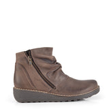 BOTIN CUÑA ARRUGA CREMALLERA TAUPE 6432