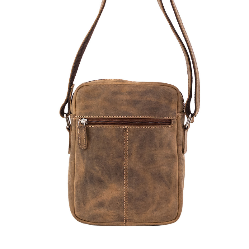 BANDOLERA PIEL CREMALLERAS CUERO