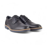 ZAPATO CORDON PIEL GRABADA NEGRO 22872