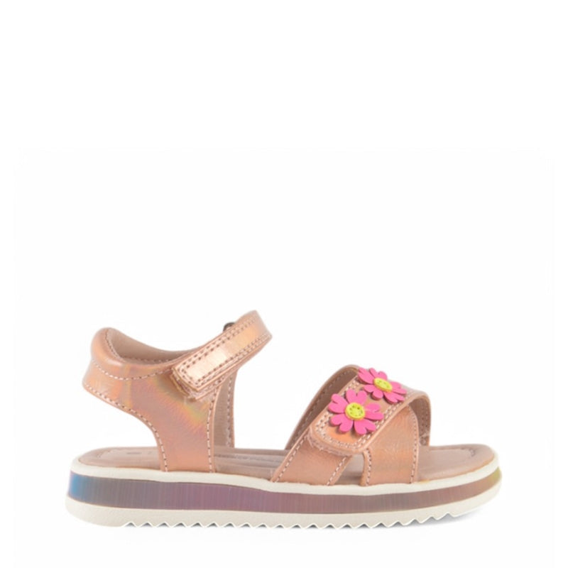 SANDALIA FLORES NUDE FUCSIA 628011