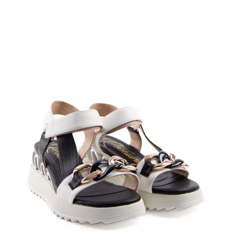SANDALIA ESLABON COMBI BCO NEGRO 85674A