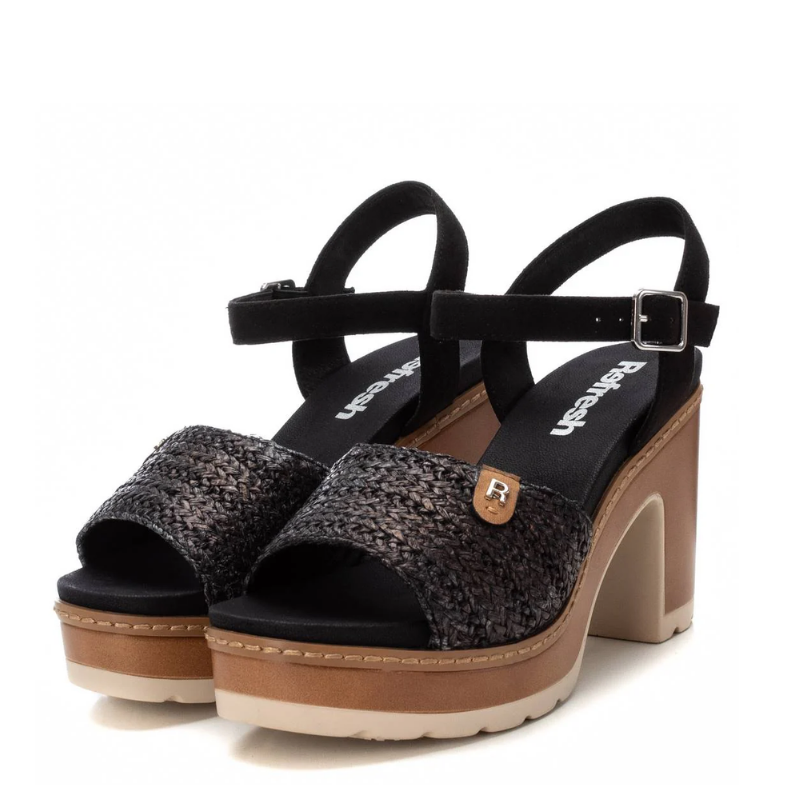 SANDALIA RAFIA TACON NEGRO 172704