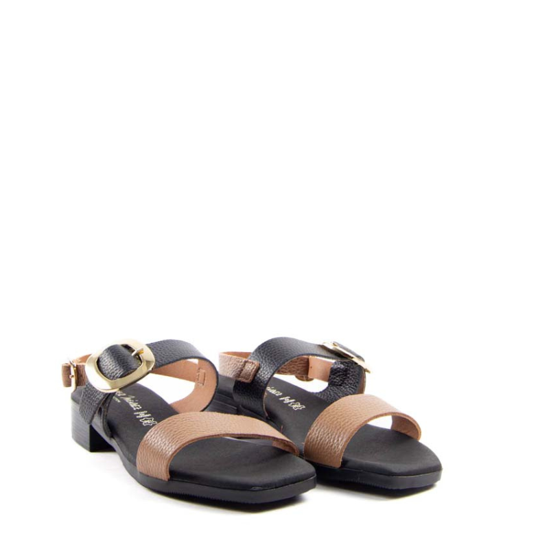 SANDALIA DOBLE TIRA HEBILLA NEGRO 5609