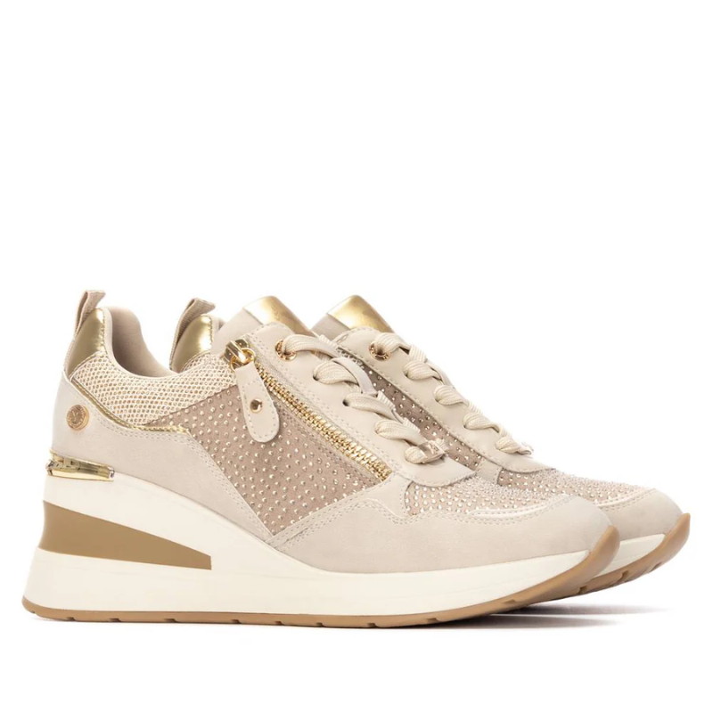 SNEAKER CREMALLERA STRASS BEIGE 144377
