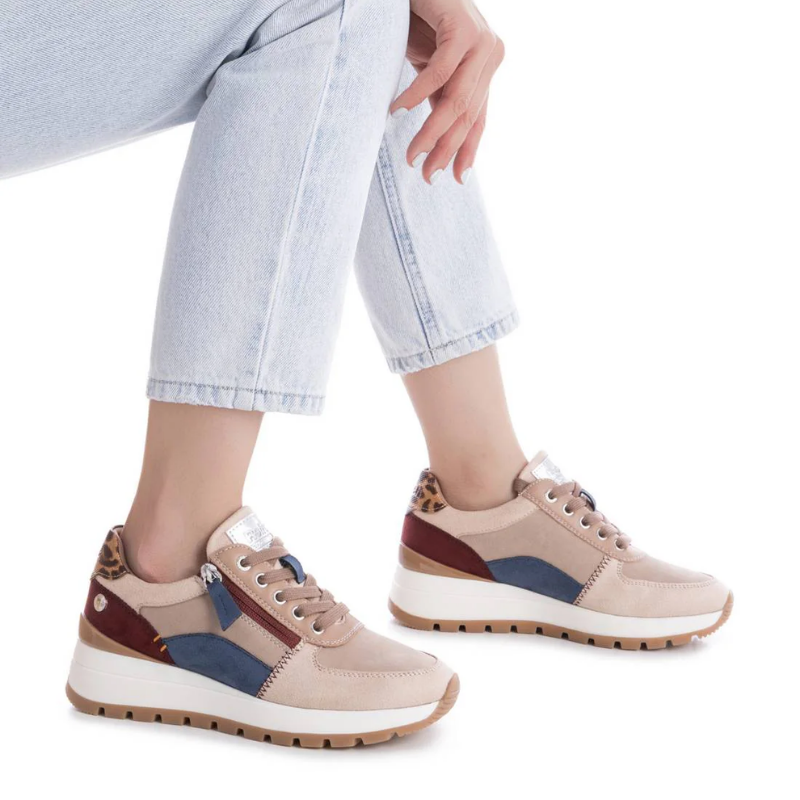 SNEAKER CREMALLERA PIEZAS BEIGE 173243