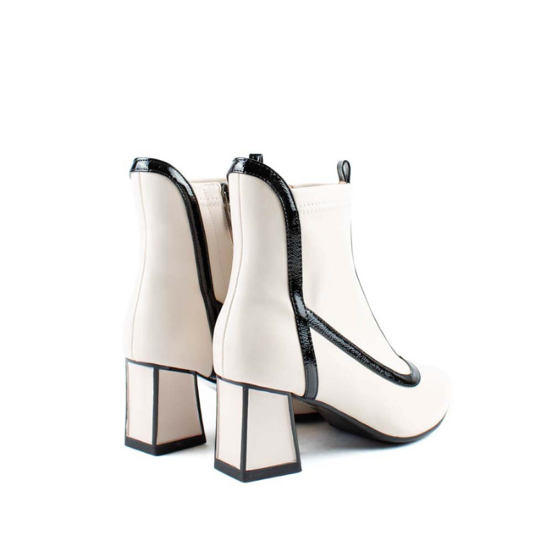 BOTIN TACON VIVOS BEIGE NEGRO 84571B