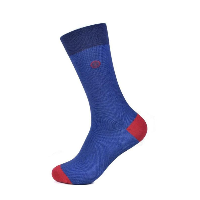 CALCETIN BICOLOR AZUL ROJO