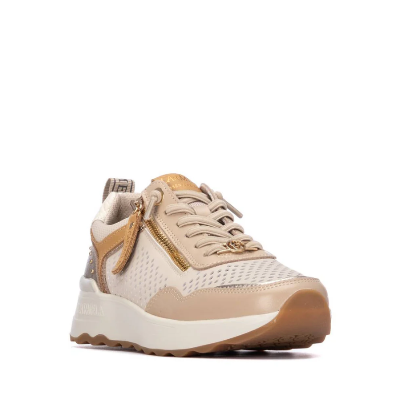 SNEAKER CALADO CREMALLERA BEIGE 163098