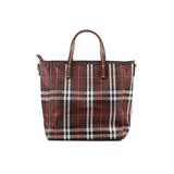 BOLSO LONA CUADROS MARRON
