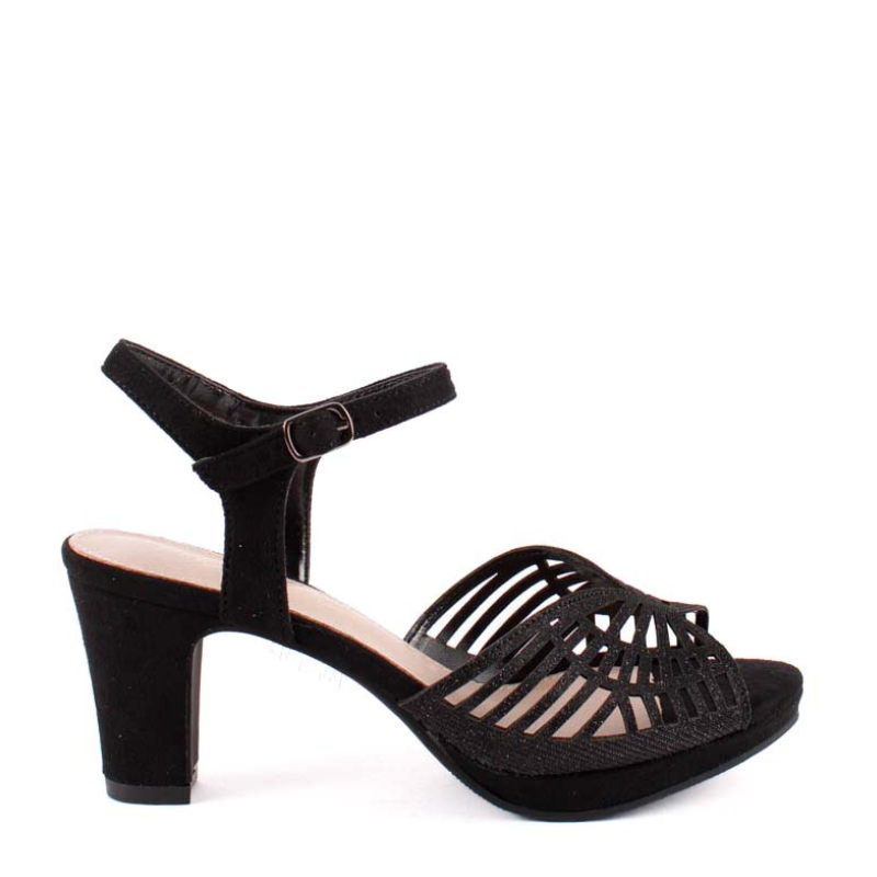 SANDALIA PALA BRILLO NEGRO C-513