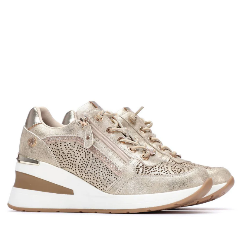 SNEAKER CUÑA STRASS ORO 145102