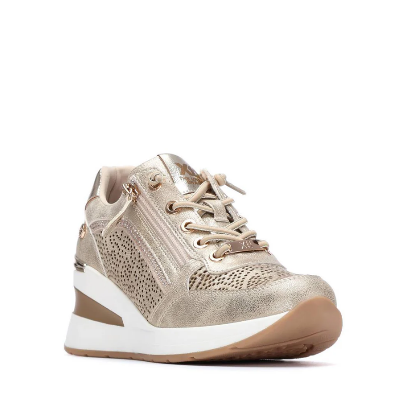 SNEAKER CUÑA STRASS ORO 145102