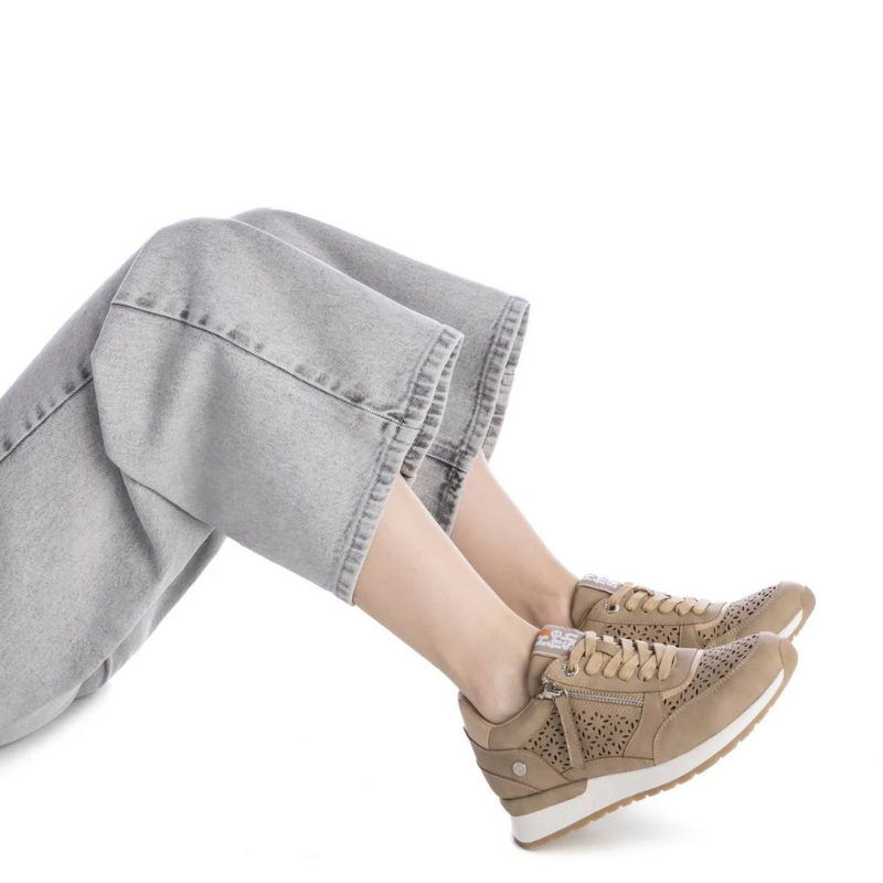 SNEAKER CALADO CREMALLERA BEIGE 172789