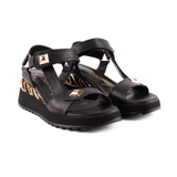 SANDALIA CUÑA TACHA NEGRO 85803C