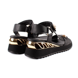SANDALIA CUÑA TACHA NEGRO 85803C