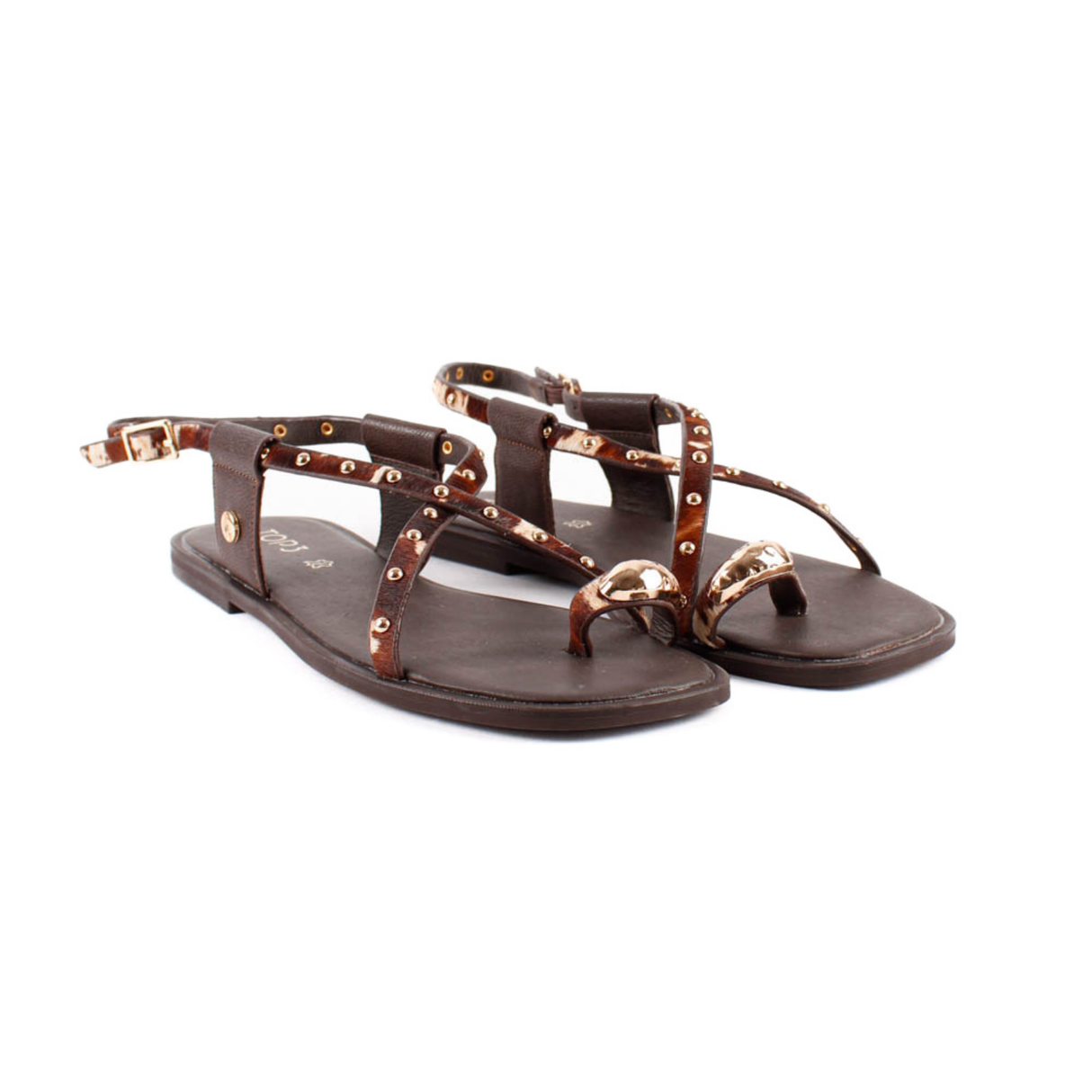 SANDALIA ANILLO TACHAS VACA SF1696