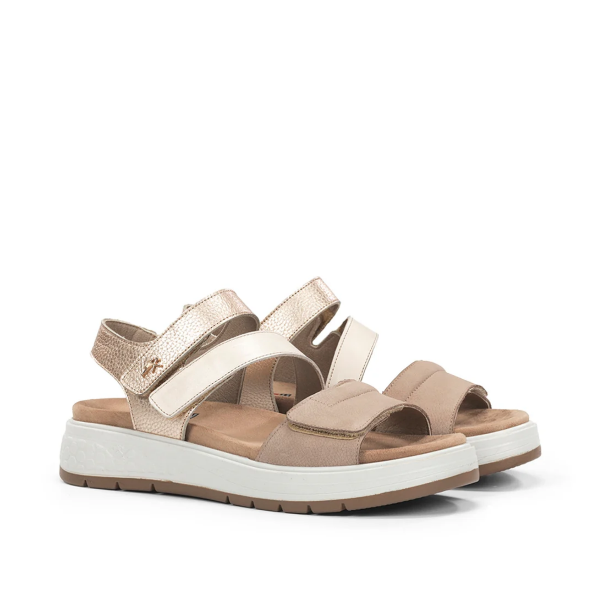 SANDALIA VELCROS TAUPE F2165