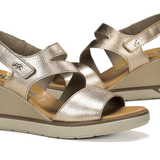 SANDALIA VELCRO CUÑA PLATINO F1973