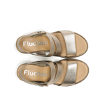 SANDALIA VELCRO CUÑA PLATINO F1973