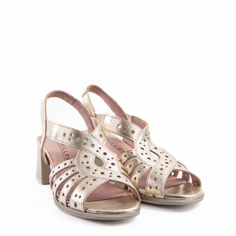 SANDALIA PICADA ORO 10530