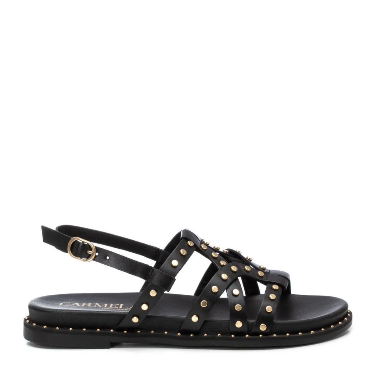 SANDALIA PLANA TACHAS NEGRO 162392
