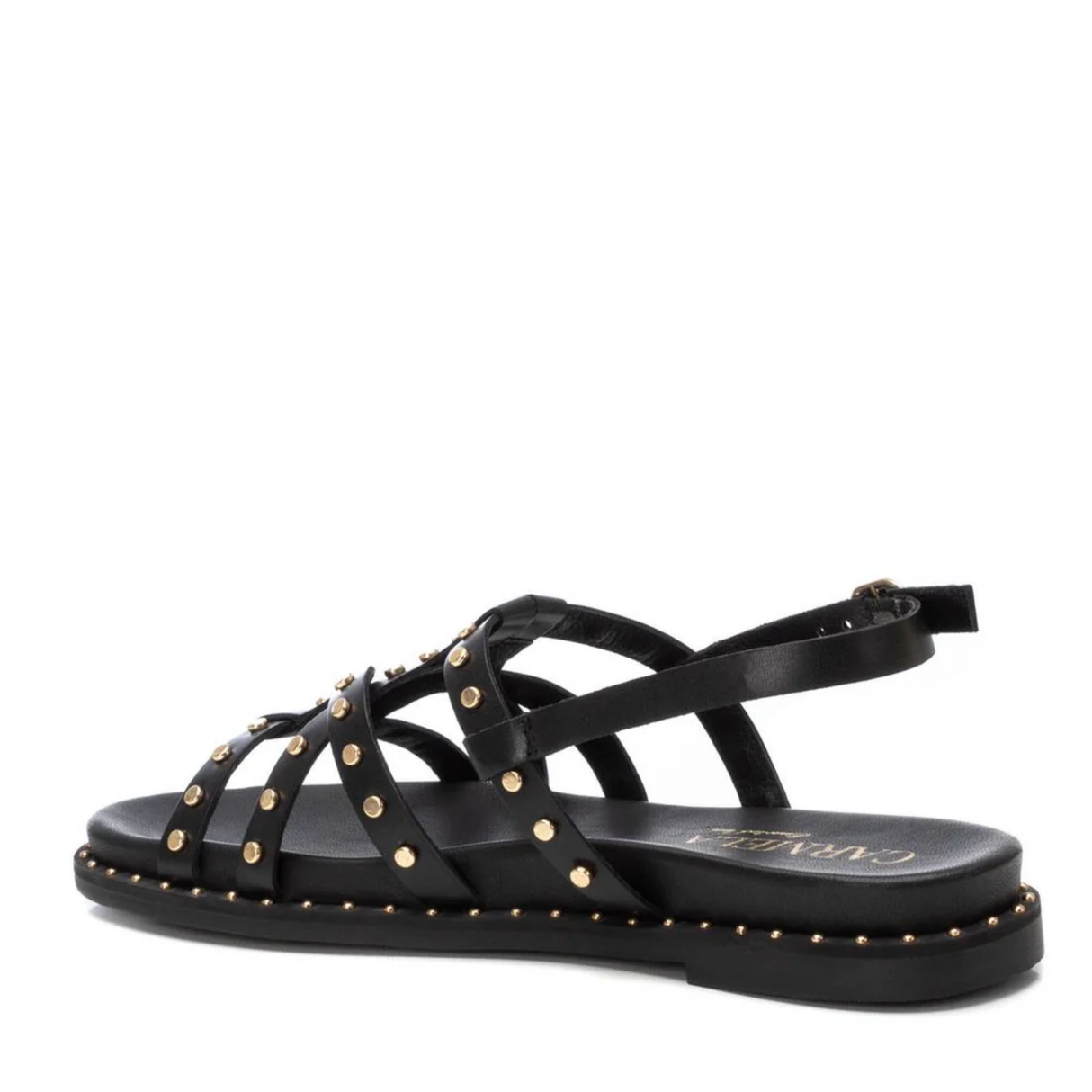 SANDALIA PLANA TACHAS NEGRO 162392