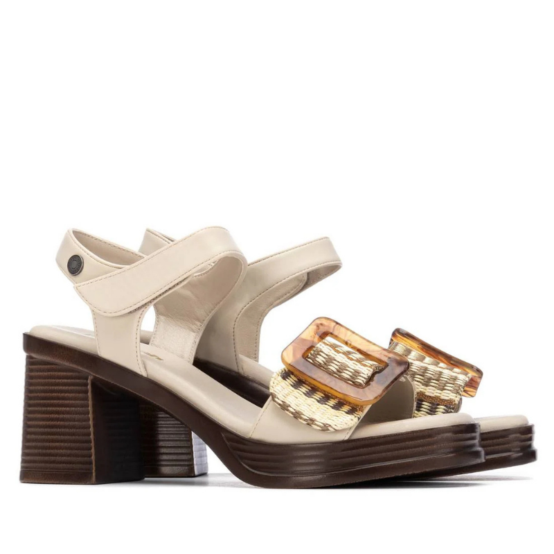 SANDALIA TACON HEBILLA BEIGE 175027