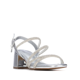 SANDALIA TIRAS STRASS PLATA 145260