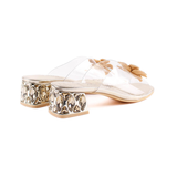 SANDALIA FLOR VINILO ORO MILY20