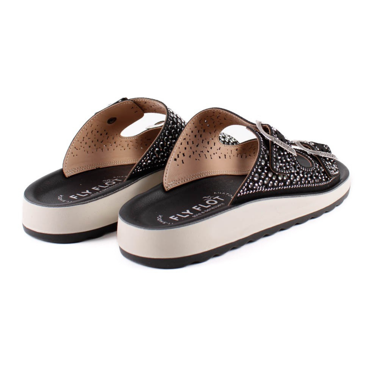 SANDALIA HEBILLAS  STRASS NEGRO 77169KZ