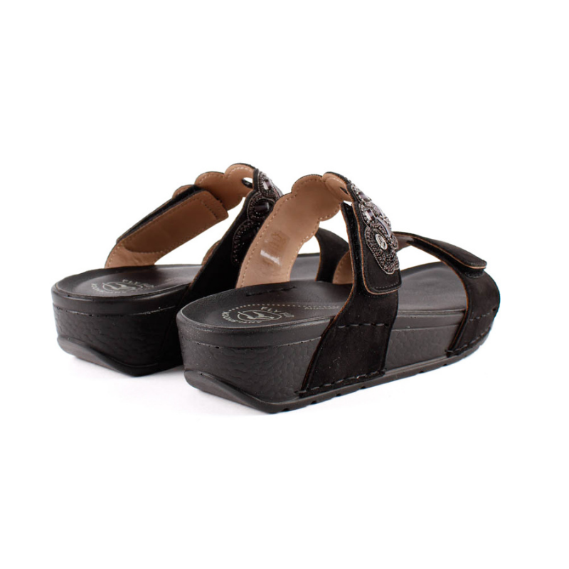 SANDALIA VELCROS STRASS NEGRO 38172KZ