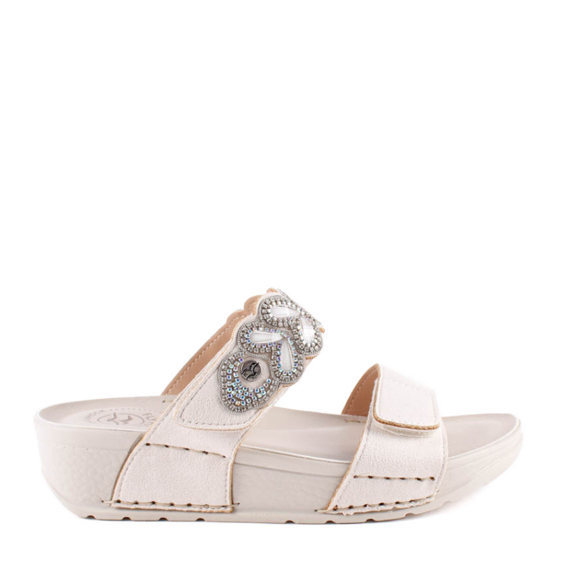 SANDALIA VELCROS STRASS BIANCO 38172KZ