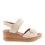 SANDALIA VELCROS CREMA 11054