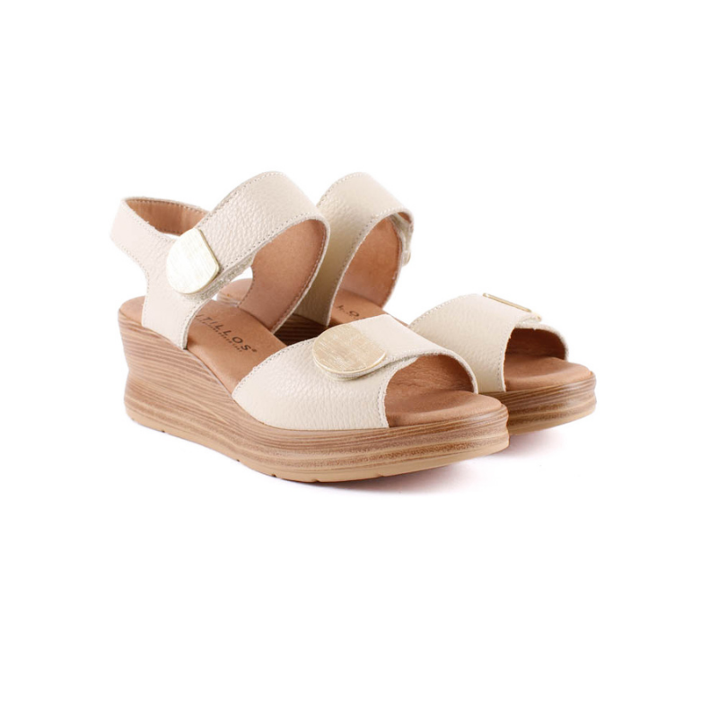 SANDALIA VELCROS CREMA 11054