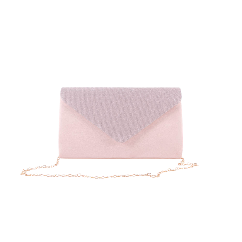 CARTERA SOLAPA GLITTER NUDE