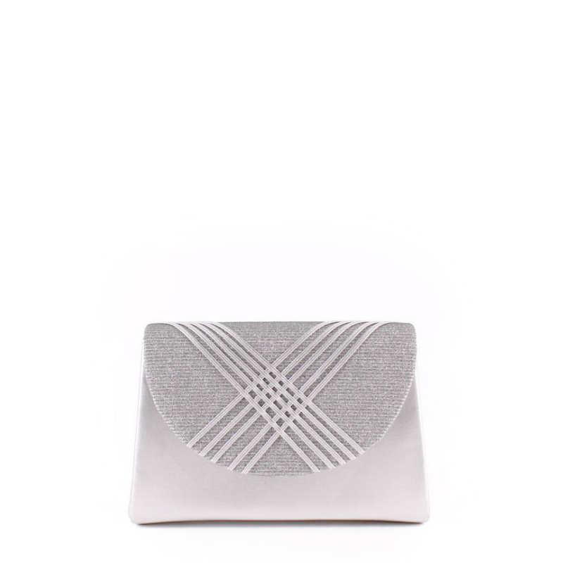 CARTERA SOLAPA X BRILLO PLATA