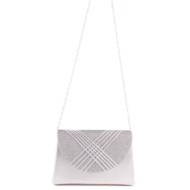 CARTERA SOLAPA X BRILLO PLATA
