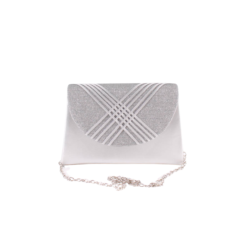 CARTERA SOLAPA X BRILLO PLATA
