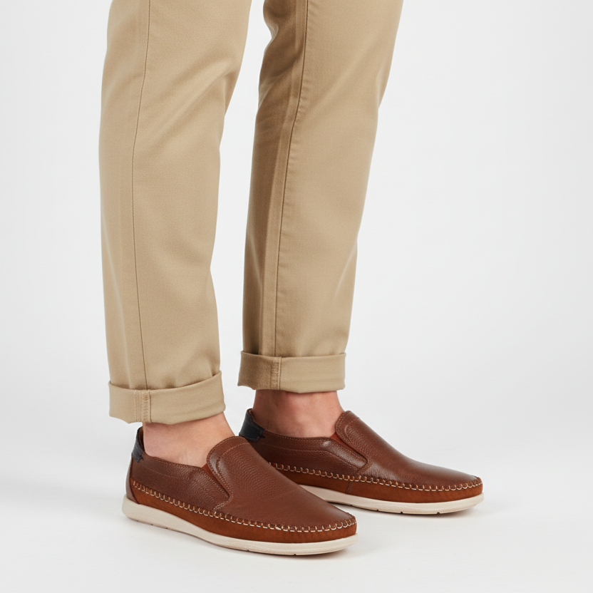 MOCASIN ELASTICOS PICADO ROBLE 2974