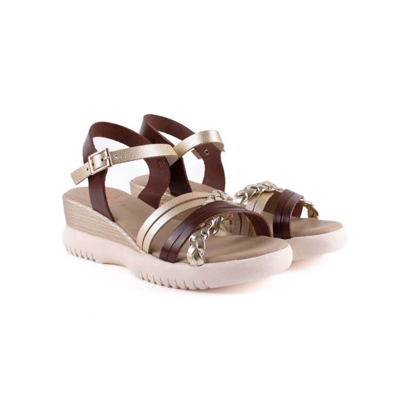 SANDALIA TIRAS MOKA ORO 3269