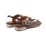 SANDALIA DOBLE TIRA APLIQUE MARRON 5873