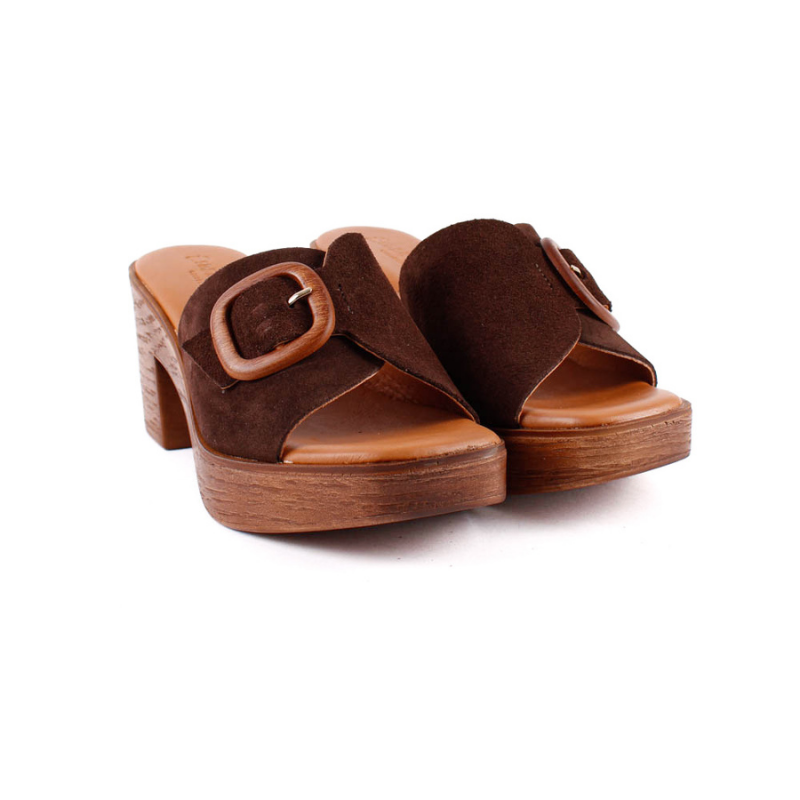 SANDALIA PALA HEBILLA MARRON 957